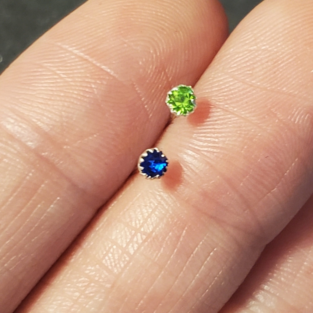 Rhinestone Sterling silver nose studs🌻